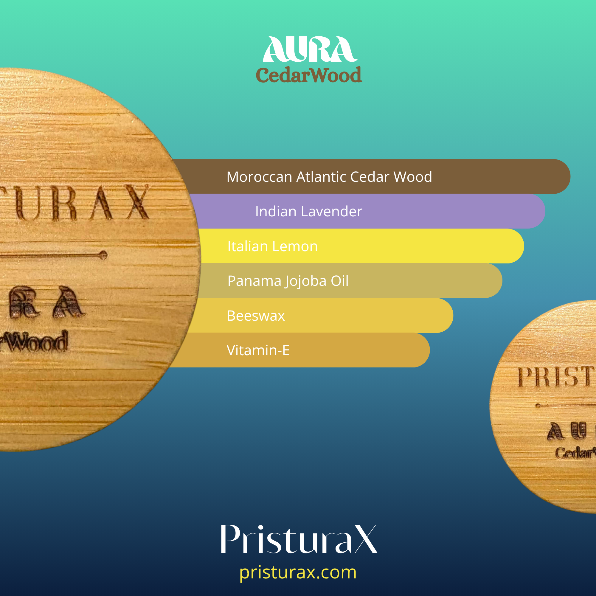PRISTURAX AURA CedarWood Solid Perfume — Halal, Alcohol-Free, Natural Fragrance - Image 4