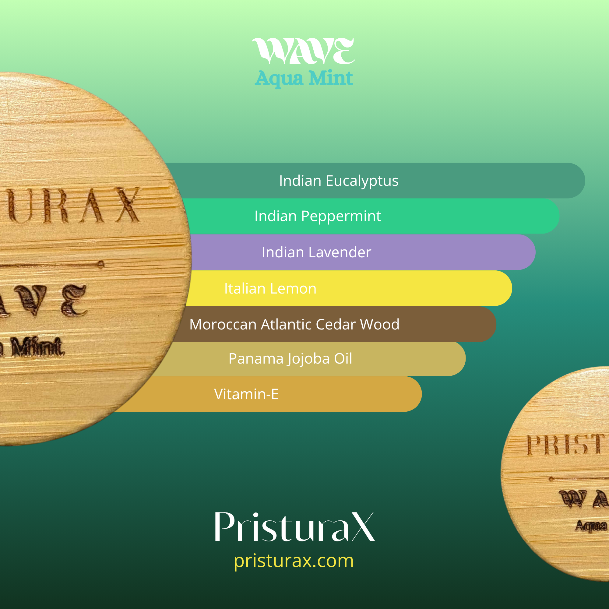 PRISTURAX WAVE Aqua Mint Solid Perfume — Halal, Alcohol-Free, Natural Fragrance - Image 4